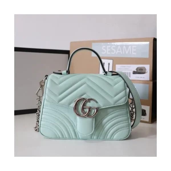 Gucci 2020 GG Marmont Women Mini Top Handle Bag,21… - 1