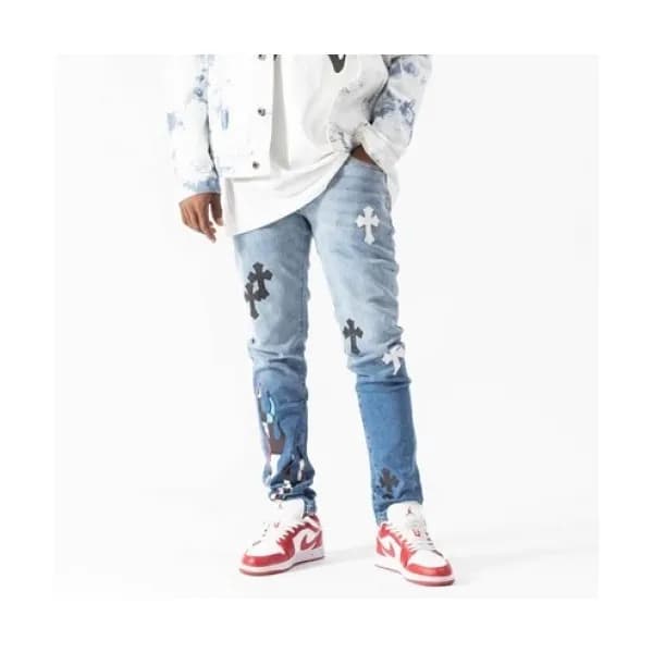 Chrom Hearts Mens Casual Denim Jeans Blue - 크롬하츠 …