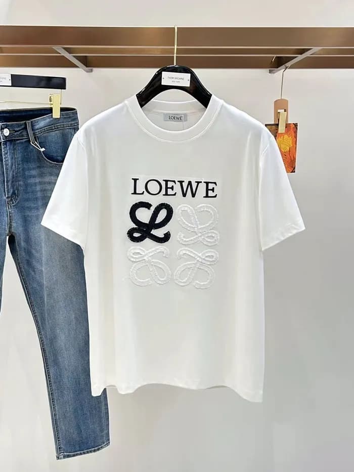 [추천템]Loewe Mm/Wm Smile Short Sleeved Tshirts Whit… - 1