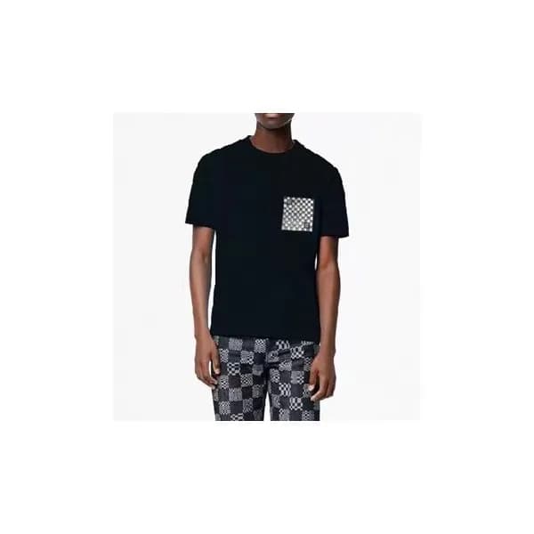 루이비통 남성 크루넥 블랙 반팔티 - Mens Black Tshirts - lou03984… - 1