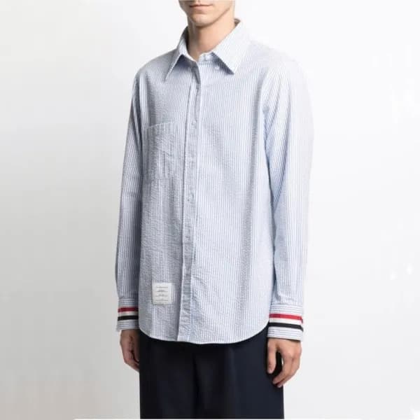톰브라운 클래식 남성 블루 셔츠 - Mens Blue Tshirts - tom01546x - 1