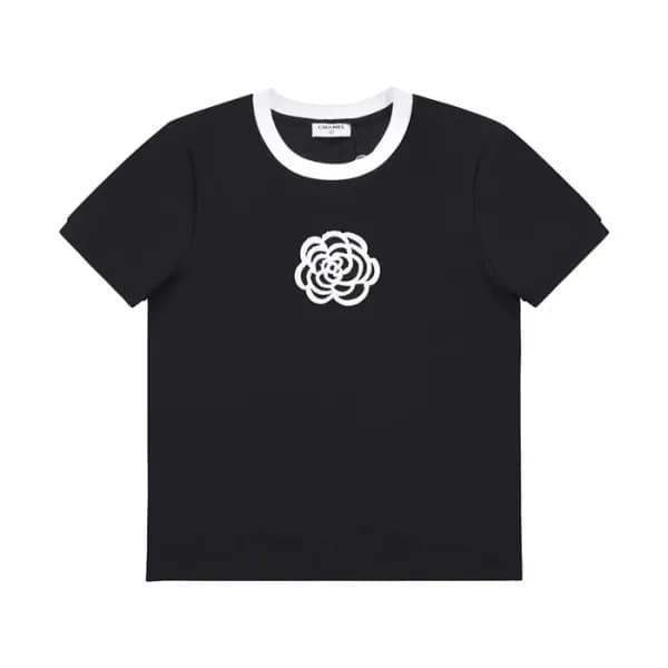 샤넬 여성 크루넥 블랙 반팔티 - Womens Black Tshirts - chl0852x - 1