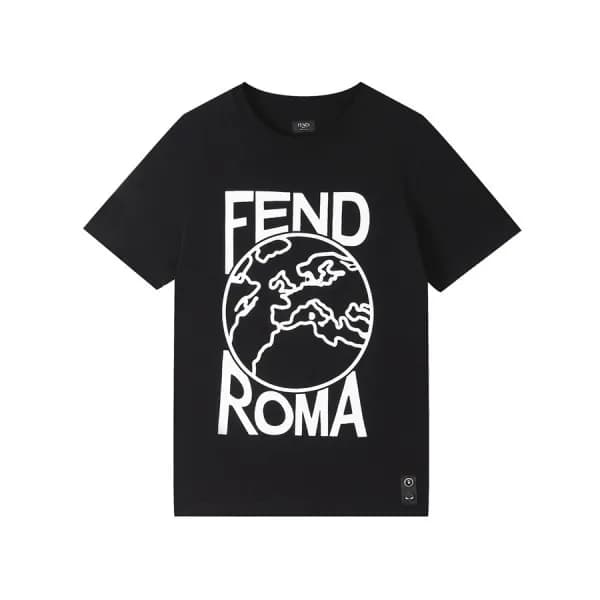 펜디 남성 크루넥 블랙 반팔티 - Mens Black Tshirts - fen01159x - 1