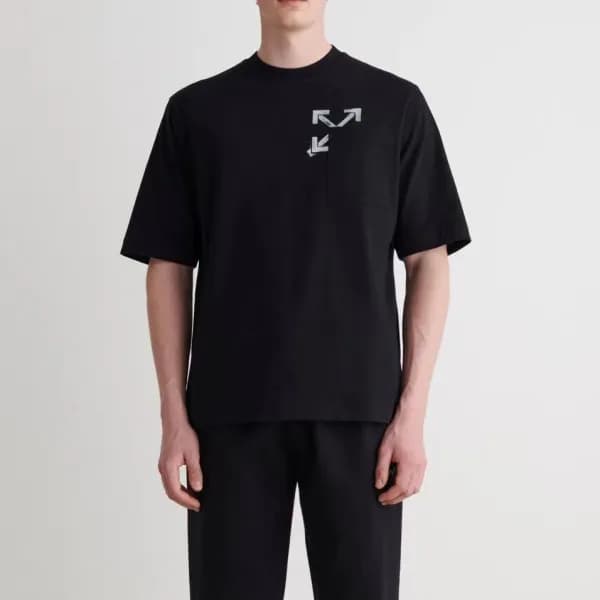 오프화이트 남성 모던 블랙 반팔티 - Mens Black Tshirts - off0823x - 1