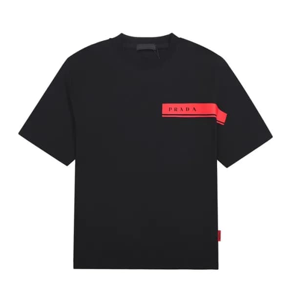 프라다 남성 크루넥 블랙 반팔티 - Mens Black Tshirts - Pra02691x - 1