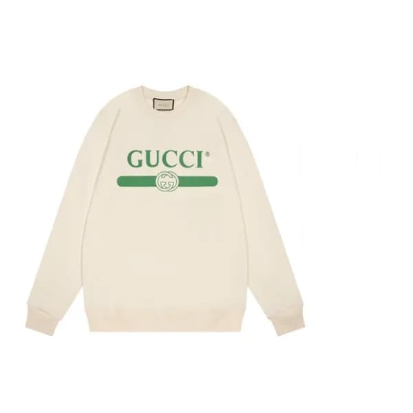 구찌 남/녀 캐쥬얼 아이보리 맨투맨 - Unisex Ivory Tshirts - Guc05… - 1