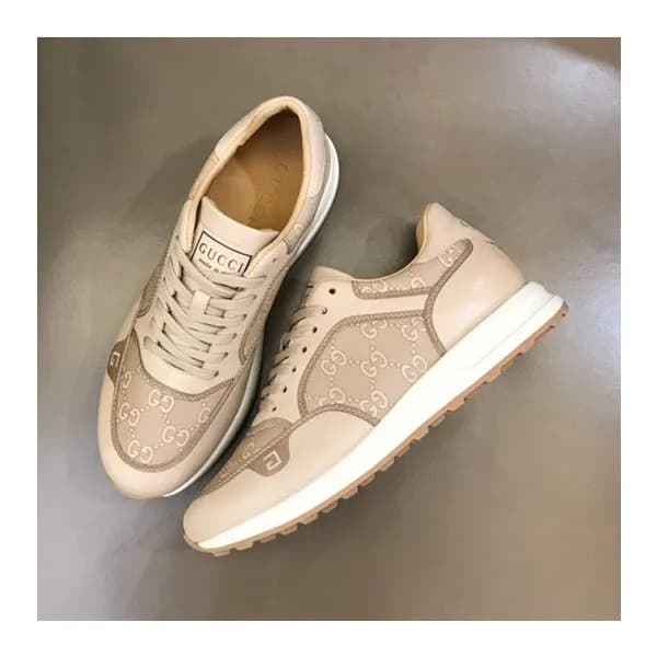 구찌 남성 클래식 베이지 스니커즈- Mens Beige Sneakers - guc05081… - 1