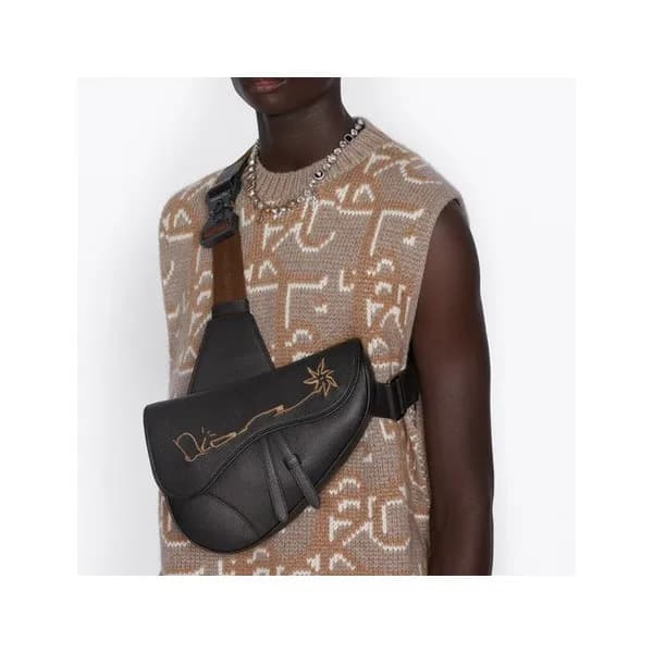 디올 남성 블랙 새들백 - Dior Men Black Saddle Bag - dio0233… - 1