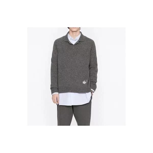 디올 남성 그레이 폴로 스웨터 - Dior Mens Gray Sweaters - di25x - 1