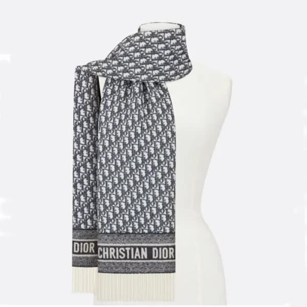 디올 남성 오블리크 네이비 머플러 - Dior Mens Navy Muffler - di15… - 1