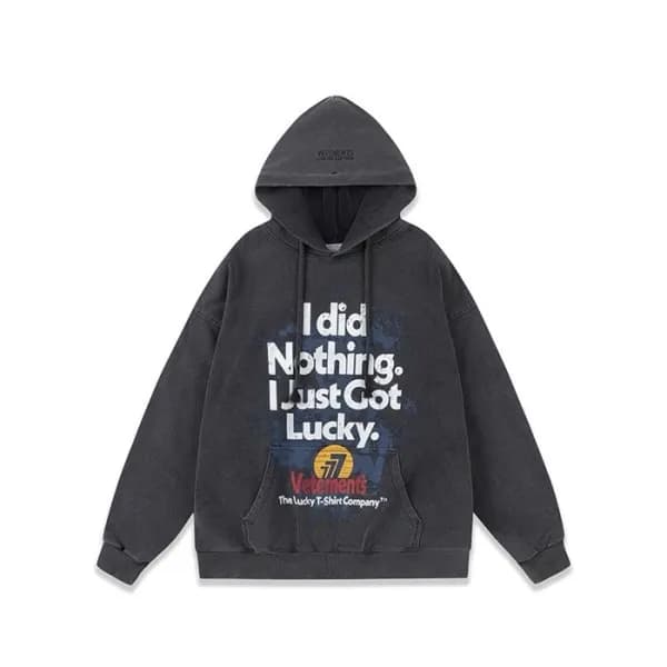 베트멍 남성 다크 그레이 후드티 - Vetements Mens Dark-gray Hoodi… - 1