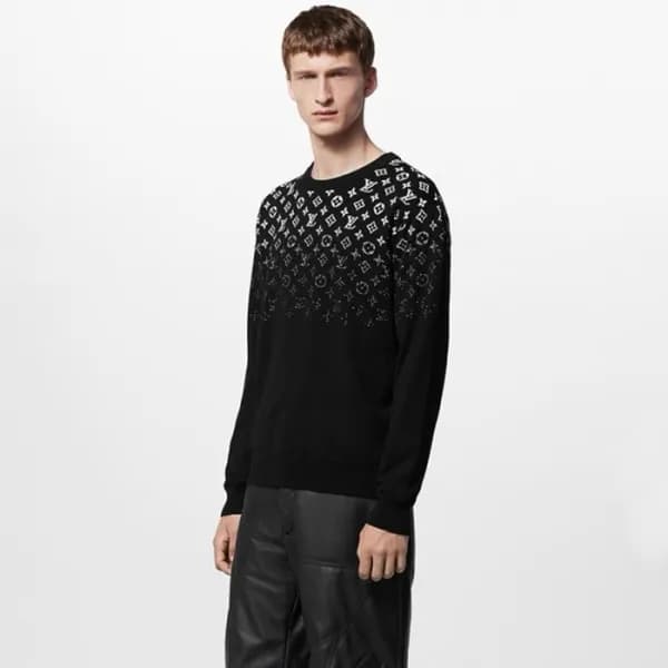 루이비통 남성 블랙 크루넥 니트 - Louis vuitton Mens Black Sweat… - 1