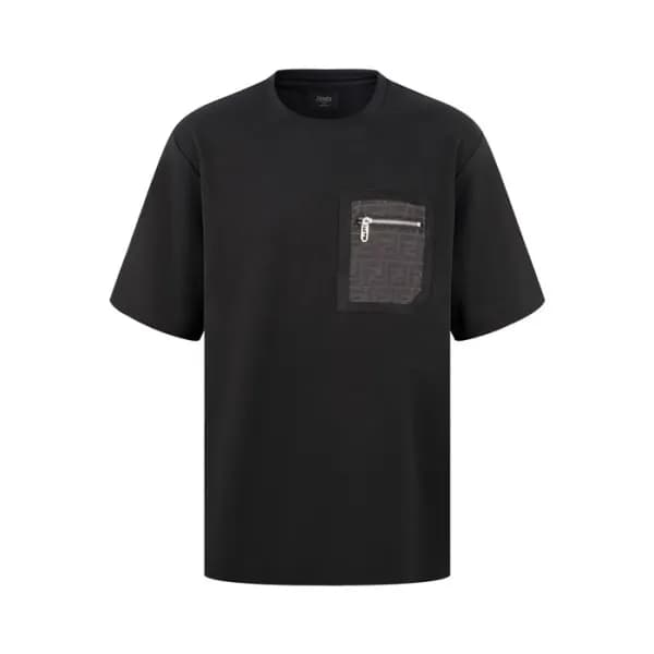 펜디 남성 블랙 반팔 티셔츠 - Fendi Mens Black Tshirts - fec52… - 1