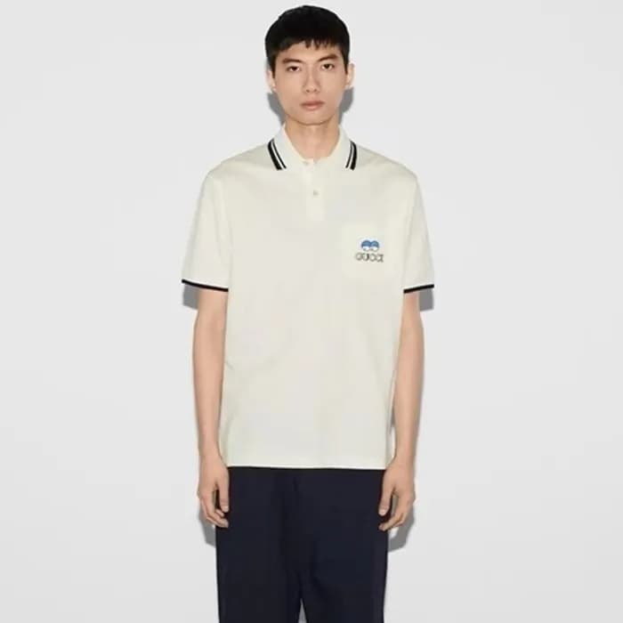 구찌 남성 화이트 폴로 티셔츠 - Gucci Mens White Polo Tshirts -… - 1