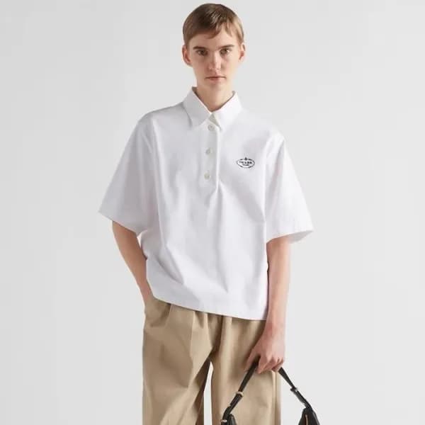 프라다 남성 화이트 반팔 폴로 티셔츠 - Prada Mens White Tshirts - …