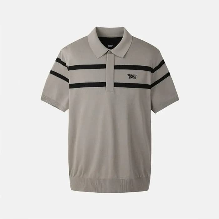 PXG 남성 썸머 라인 포인트 카리 숏 슬리브 니트 - gol959x - 1