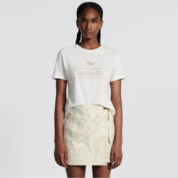 디올 여성 화이트 반팔 티셔츠 - Dior Womens White Tshirts - dic… - 1