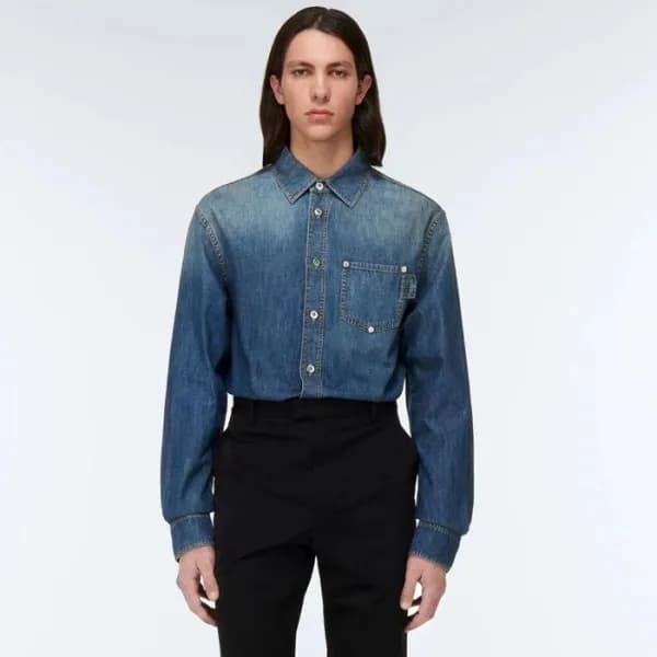 보테가베네타 남성 데님 셔츠 - Bottega veneta Mens Denim Shirts… - 1