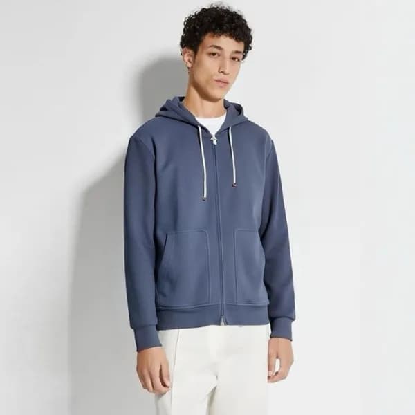 브루넬로쿠치넬리 남성 집업 후드티 - Brunello Cucinelli Mens Zip-u… - 1