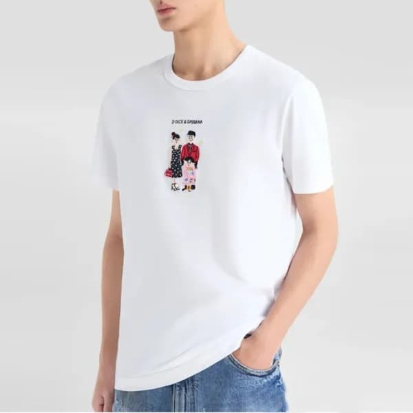 돌체앤가바나 남성 반팔 티셔츠 - Dolce&Gabbana Mens Round Tshirt… - 1