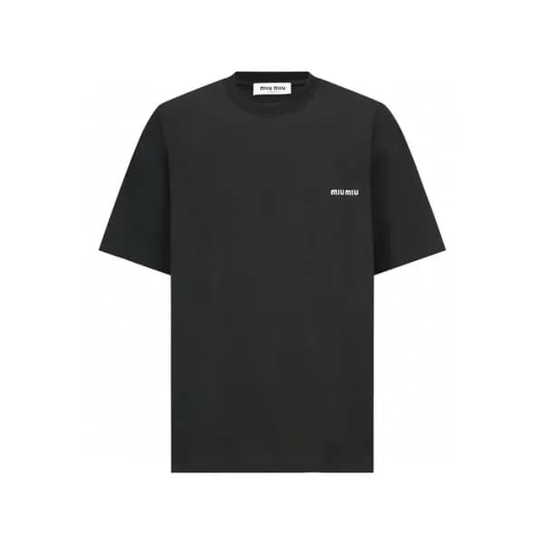 미우미우 남/녀 라운드 반팔 티셔츠 - Miumiu Unisex Round Tshirt -… - 1
