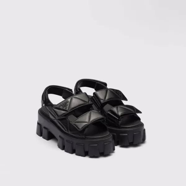 프라다 여성 모놀리스 나파 가죽 샌들 - Prada Womens Monolith Napa … - 1