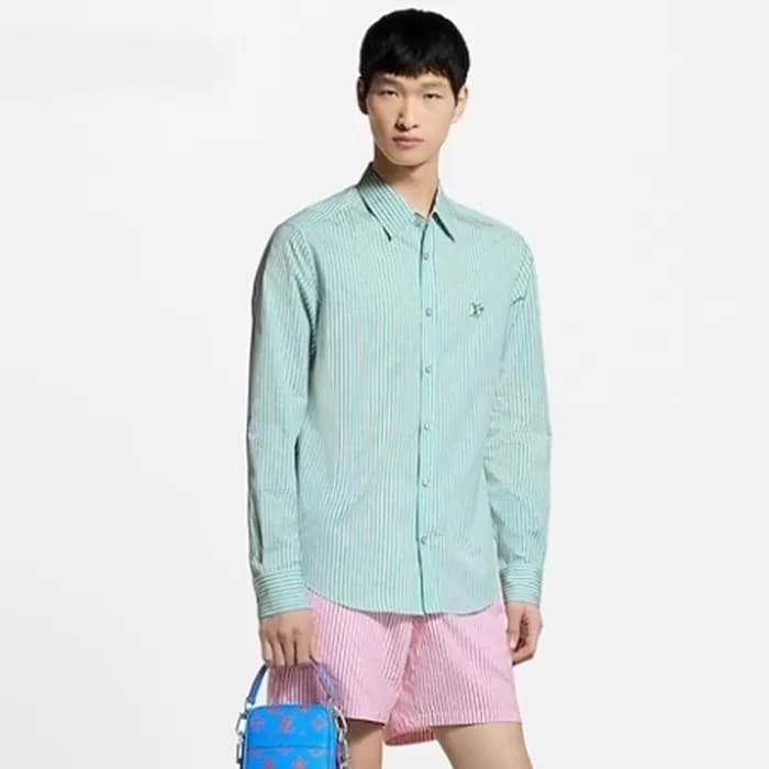 루이비통 남성 모노그램 스트라이프드 셔츠 - Louis vuitton Mens Monogr… - 1
