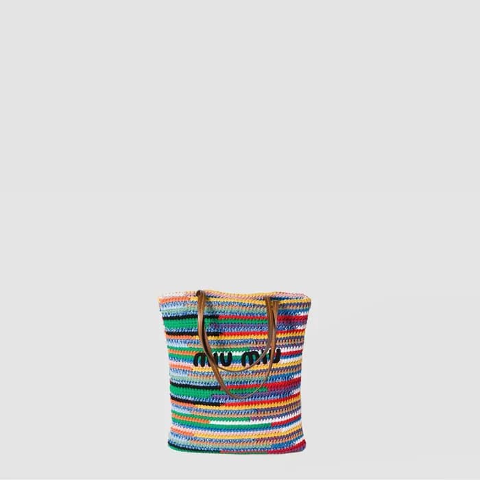 미우미우 여성 크로셰 토트백 - MiuMiu Womens Crochet Tote Bag -… - 1