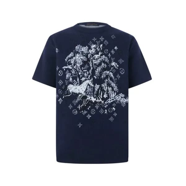 루이비통 남성 라운드 반팔 티셔츠 - Louis vuitton Mens Round Tshi… - 1