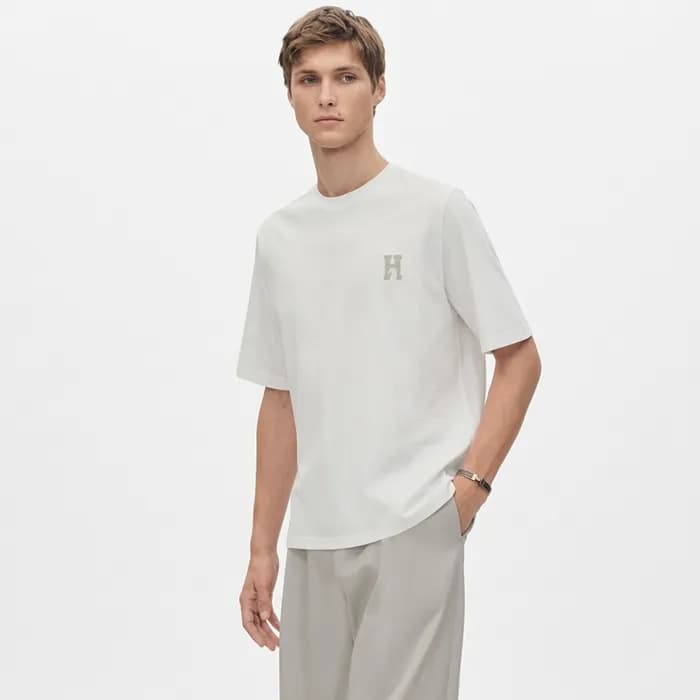 에르메스 남성 라운드 반팔티 - Hermes Mens Round Tshirt - hec13… - 1