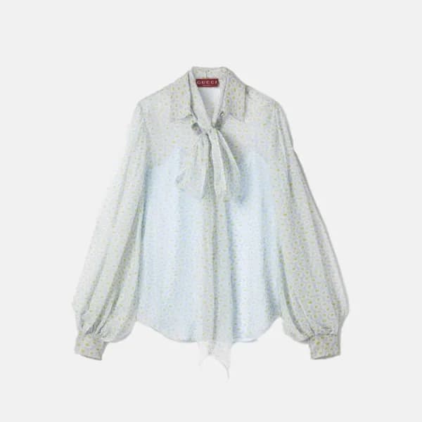 구찌 여성 플로럴 프린트 셔츠 - Gucci Womens Floral Print Chiff… - 1