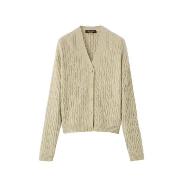로로피아나 여성 브이넥 가디건 - Loro Piana Womens V-neck Cardigan - lpc17464x
