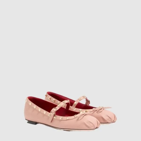 발렌티노 여성 락스터드 발레리나 - Valentino Womens Rockstud Ballerinas - vas14836x - 1