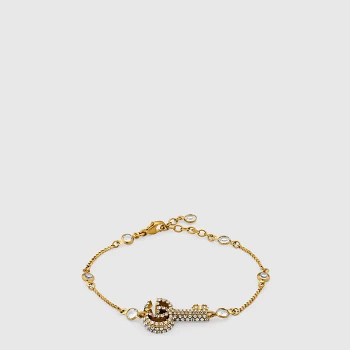 구찌 여성 크리스탈 GG 키 브레이슬릿 - Gucci Womens Crystal GG Key Bracelet - acc10900x - 1