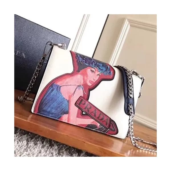 Prada Saffiano Chain Shoulder Bag,22CM - 프라다 사피아노 … - 1