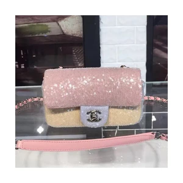 Chanel Women Bling Bling Leather Chain Shoulder Ba… - 1