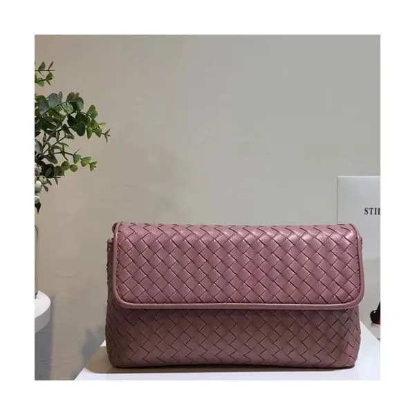 Bottega Veneta Leather Dark Pink Women Chain Cross… - 1