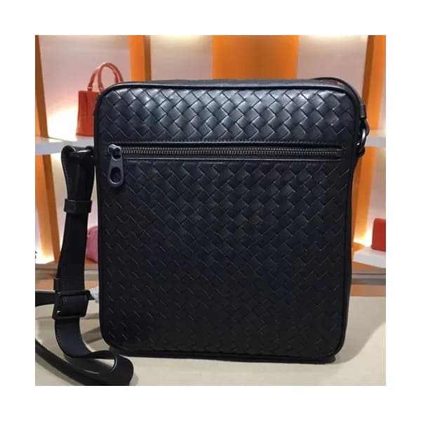 Bottega Veneta Leather Black Messenger Shoulder Ba… - 1