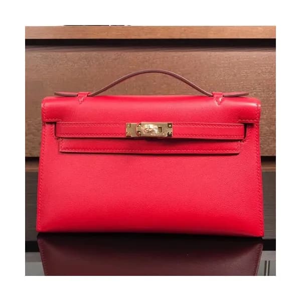 Hermes Mini Kelly Leather Tote Bag / Clutch Bag,22… - 1