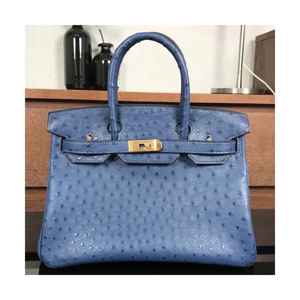 Hermes Birkin Ostrich Leather Tote Shoulder Bag ,3… - 1
