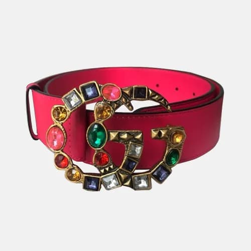 Gucci 2019 Ladies Cubic GG Buckle Leather Belt - 구… - 1