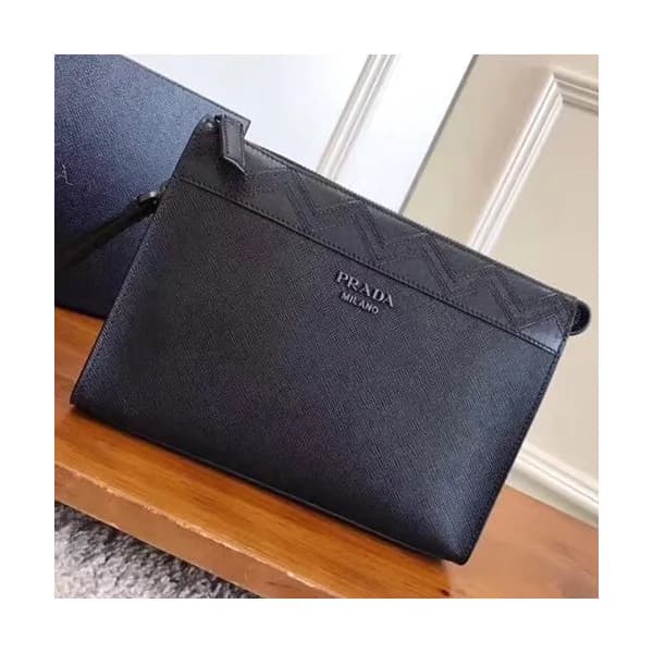 Prada Saffiano Mens Clutch Bag ,24CM - 프라다 사피아노 남성… - 1