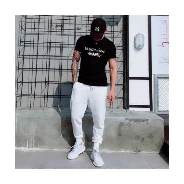 Versace 2019 Mens Logo Casual Cotton Trianing Pan… - 1