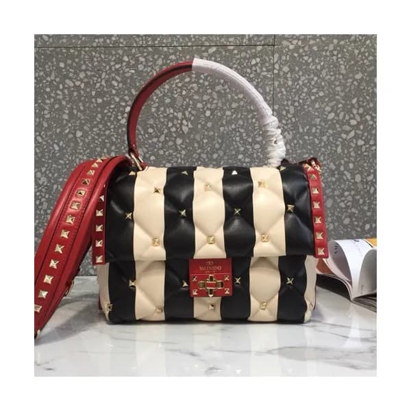Valentino 2019 Leather Ruckstud Tote Shoudler Bag,… - 1