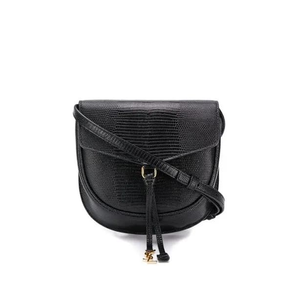 Saint Laurent 2019 Datcha Lizard Leather Saddle Sh…