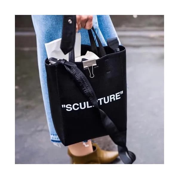 Off White 2019 Leather Bucket Tote Shoulder Bag,30… - 1