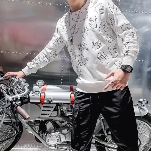 Alexander McQueen 2019 Mm/Wm Logo Wolf Cotton Hood… - 1