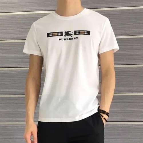 Burberry 2019 Mens Logo Cotton Short Sleeved Tshir… - 1