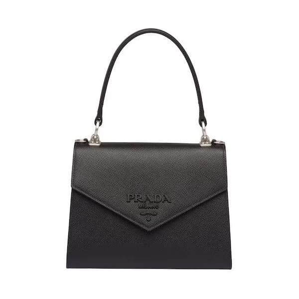 Prada 2019 Monochrome Chain Tote Shoulder Bag,24cm… - 1