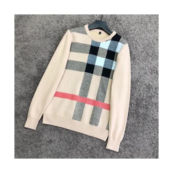 Burberry 2019 Mens Retro Logo Crew-neck Wool Sweat… - 1